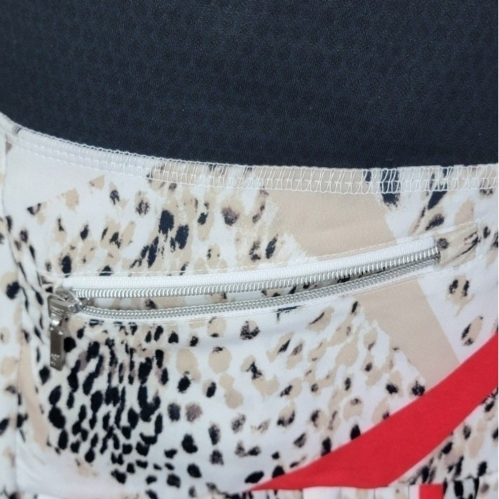 GGblue Luxe Sport Skort Women Medium White Red Animal Print Pleated Golf Tennis - Picture 7 of 13